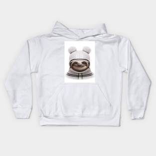 sloth wearing sweater Kids Hoodie